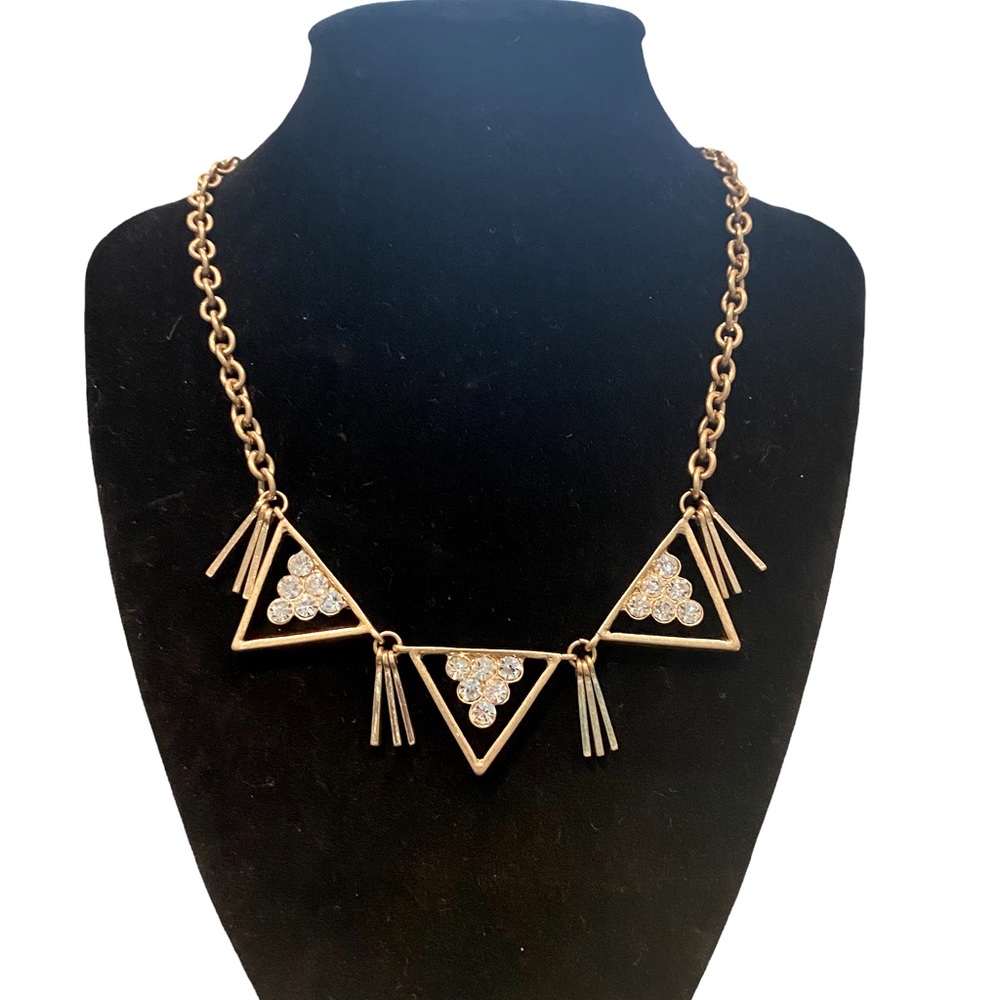 Matte gold modern statement necklace